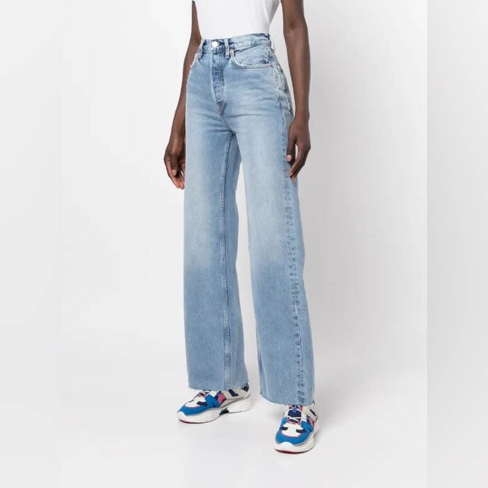 Re/Done Light Blue Wide Leg Jeans